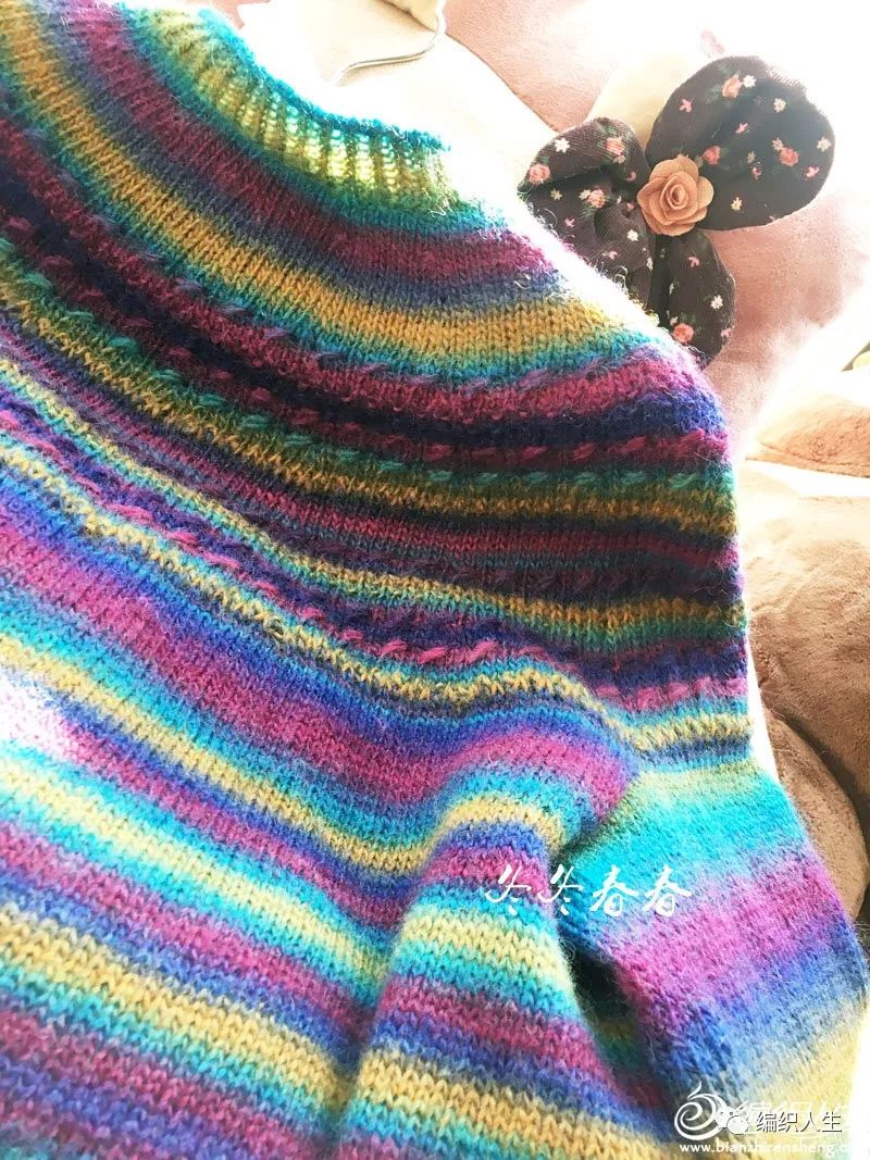 杂志款秋香黄棒针套头款毛衣图解,小姑娘套头插肩袖毛衣教程