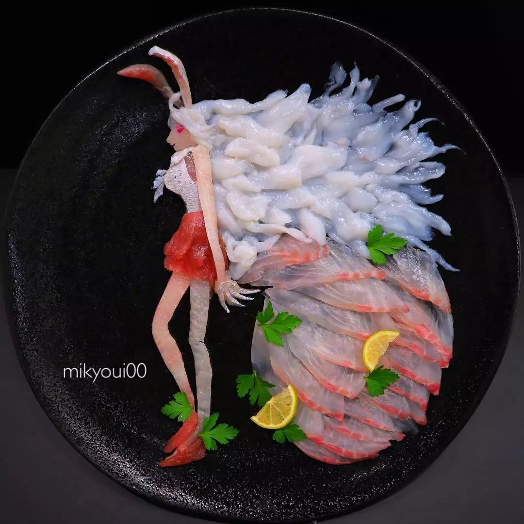 三文鱼作画,用三文鱼作画也能美到爆