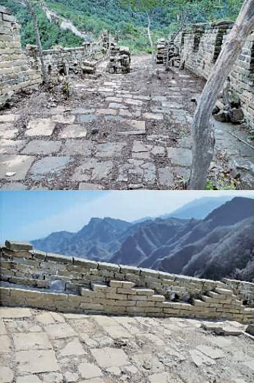 长城修缮前的样子,长城修缮砌墙