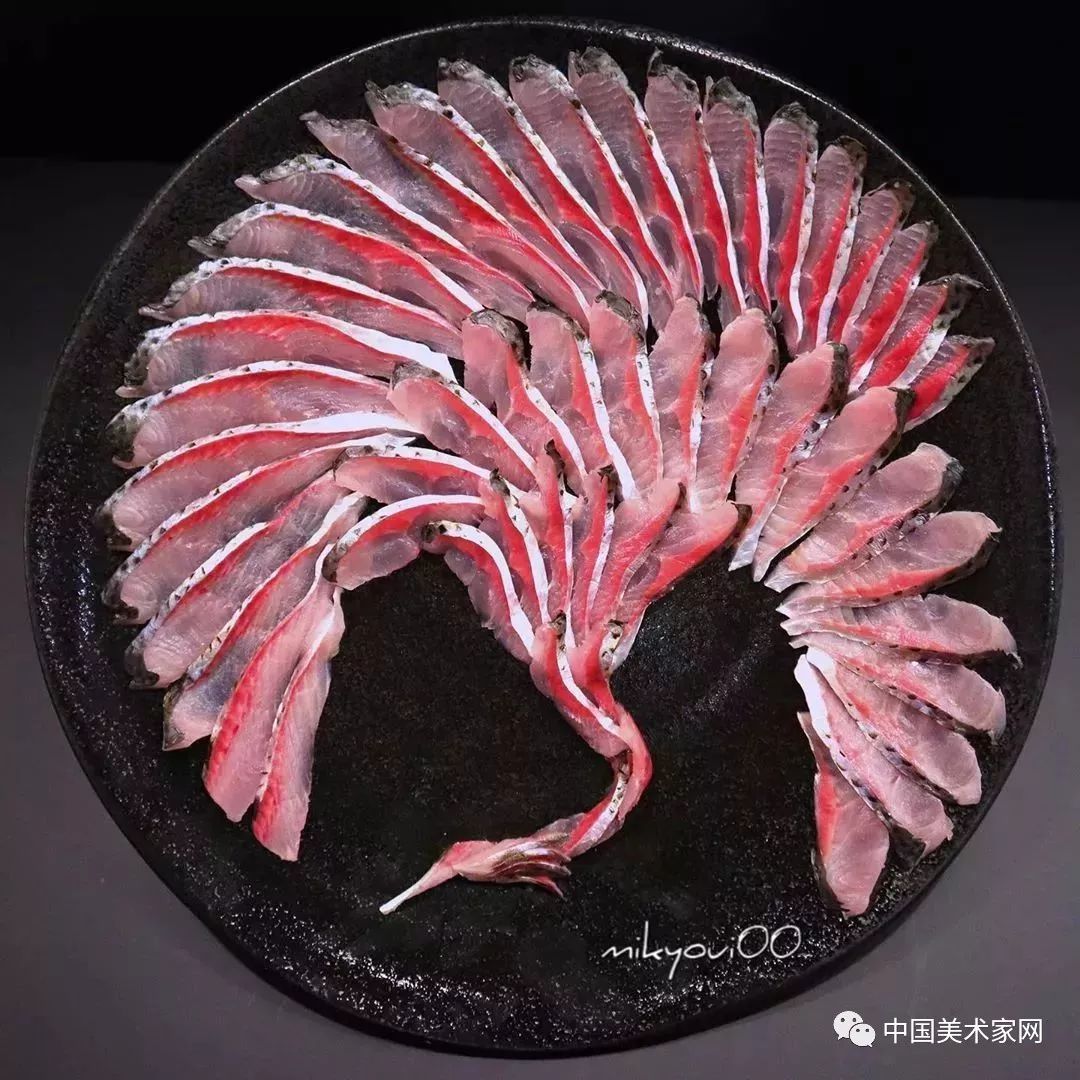 刺身的艺术图片大全,用生鱼片画作品