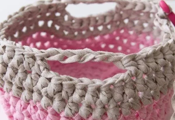 钩针收纳篮编织图解,钩针储物篮的图解