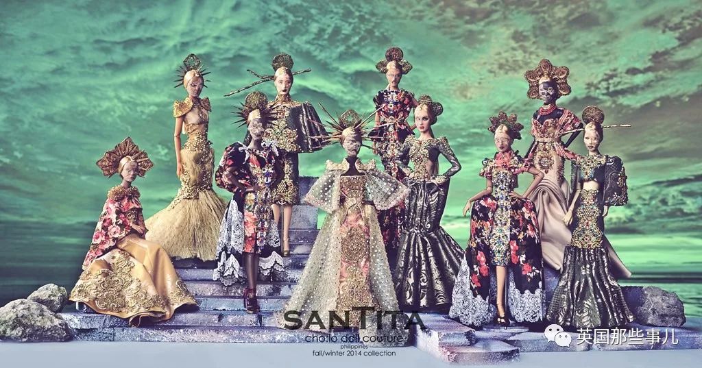 用布料给洋娃娃做衣服,手工高定时装