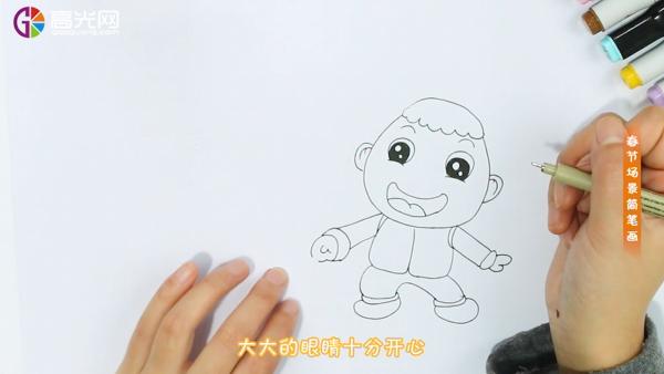 春节场景简笔画图片,春节幼儿简笔画