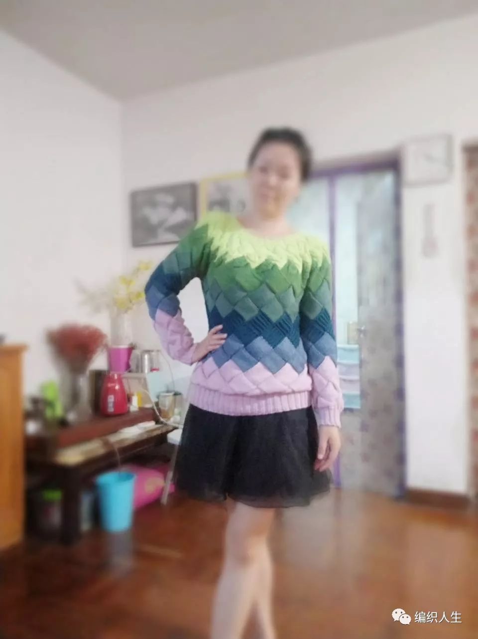 马海毛毛衣十三针编织花样图解,白桦编织衣服袖子收针