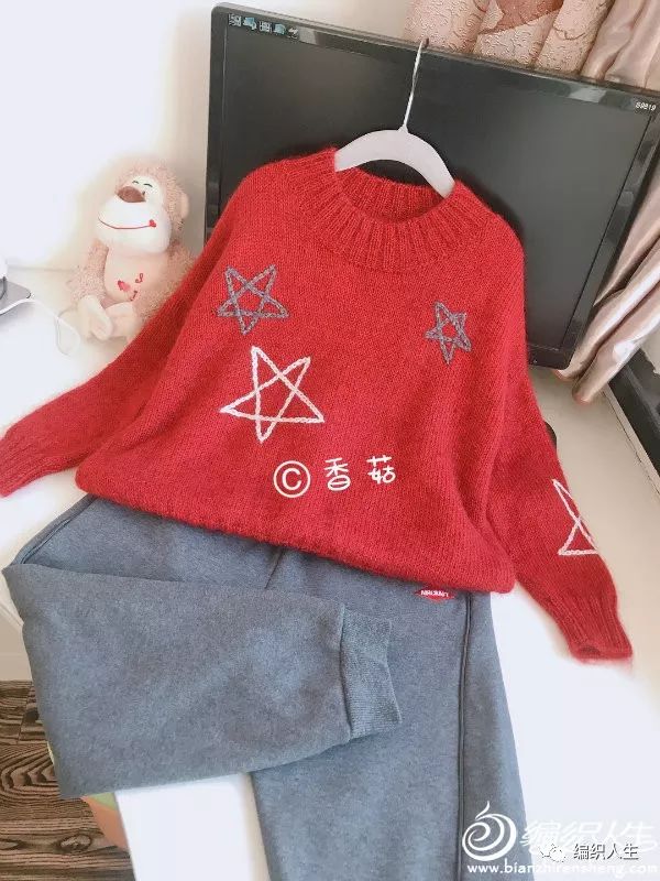 山羊绒女宝毛衣的编织教程,女宝彩虹色套头毛衣编织全过程