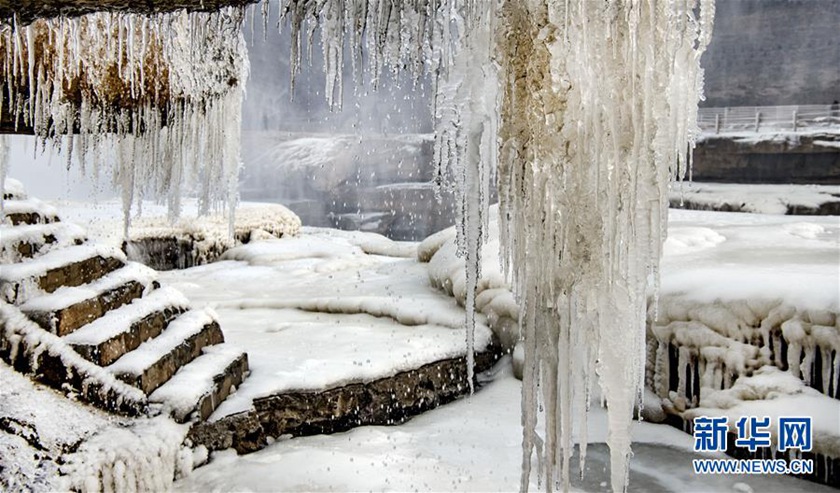 壶口冰瀑的照片,壶口瀑布冰瀑图片