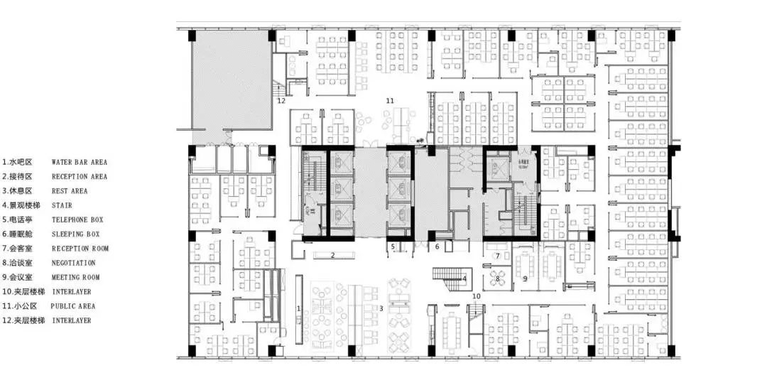 2000平方共享办公设计,联合办公室共享办公空间设计