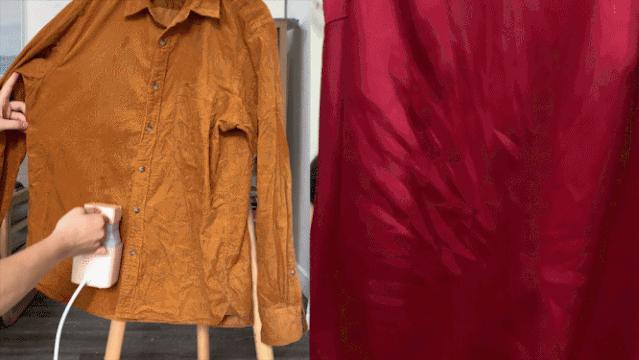 换季衣服皱巴怎么办？可以折叠的手持挂烫机1分钟熨平旧衣，一机两用，连除螨仪都省了