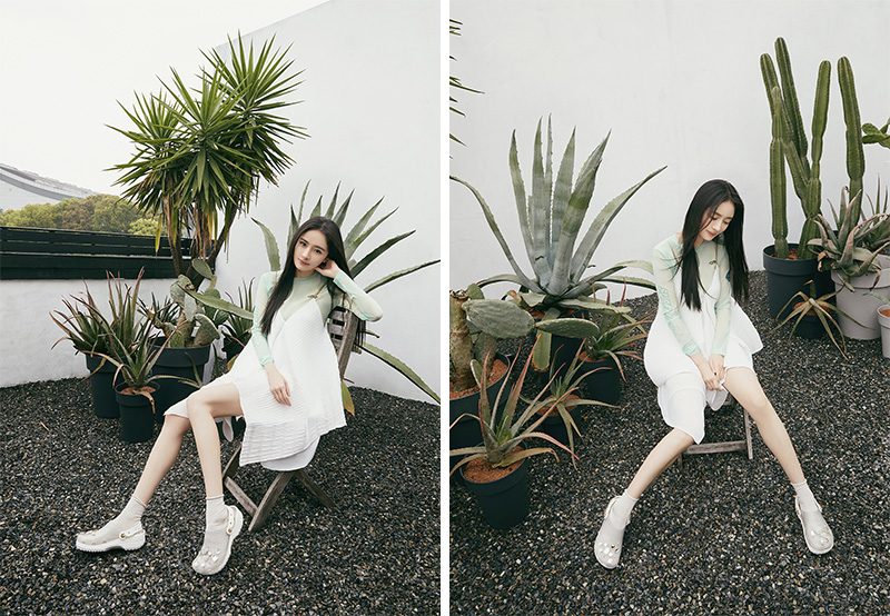 crocs杨幂联名款,杨幂率先演绎crocs新品