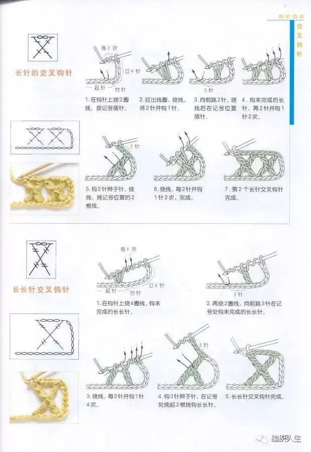 小花一线连钩针美衣图解,新手钩针编织基础入门图解