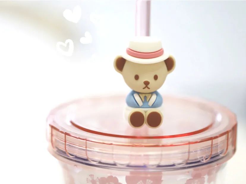 泰福高泰迪吸管杯,泰迪珍藏水杯