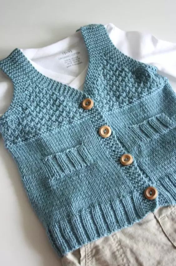 最新款小孩背心的织法,女宝宝带帽毛背心的织法