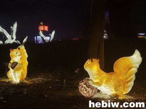 鹤壁淇滨区二支渠灯光秀樱花节,鹤壁樱花园灯光秀视频