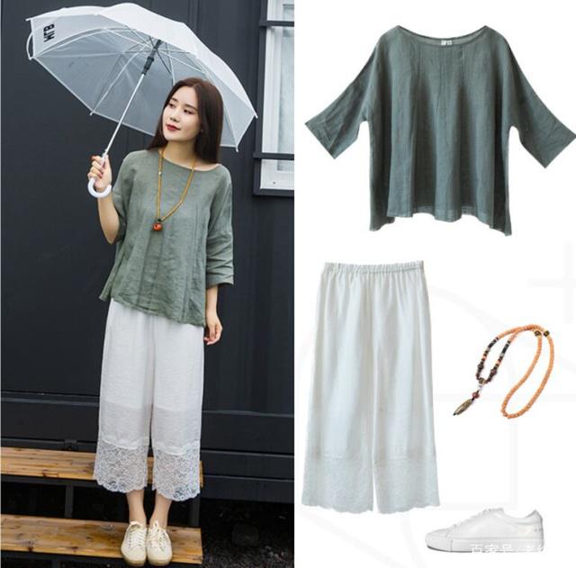 清爽亚麻衬衫,文艺复古亚麻衬衫短