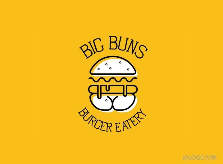 汉堡logo背景设计效果图,汉堡LOGO设计