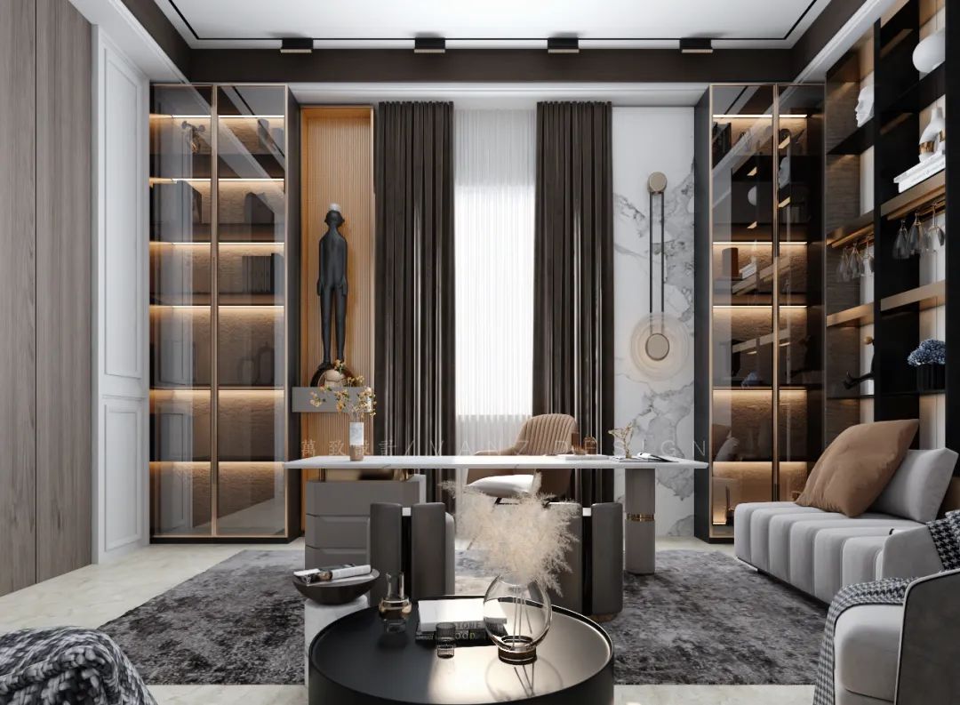 董事长办公室落地窗装修效果图,5000平方董事长办公室装修