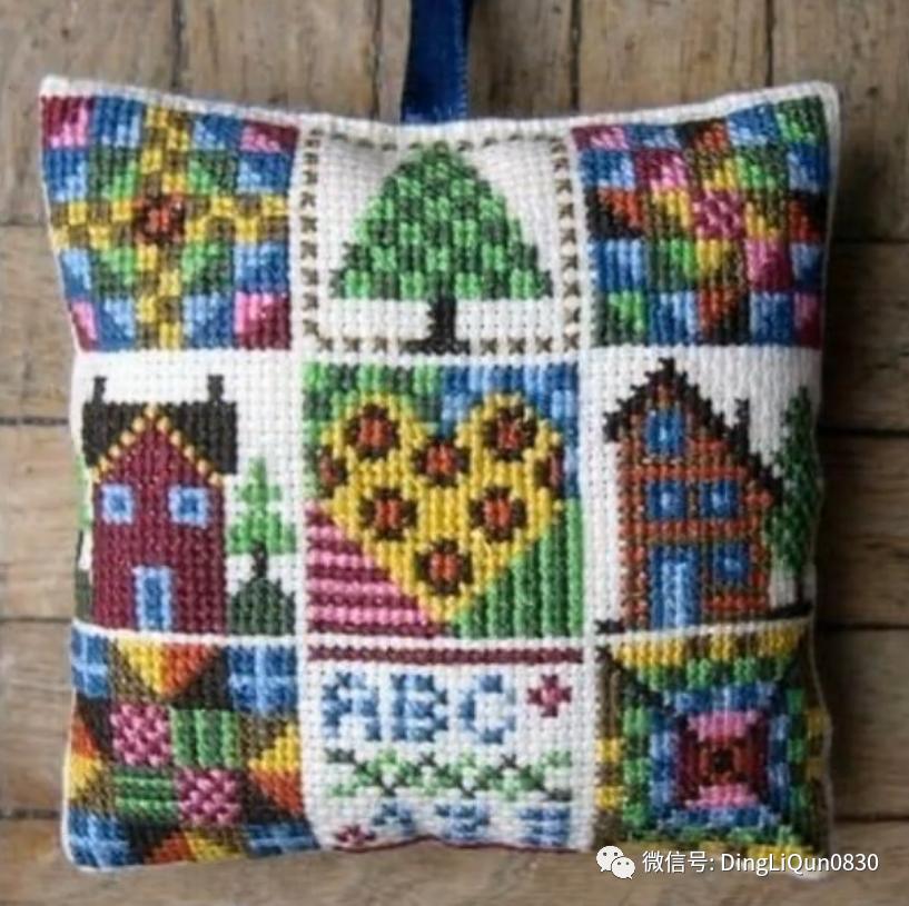 绣好的十字绣抱枕,十字绣新款圆形抱枕图案大全