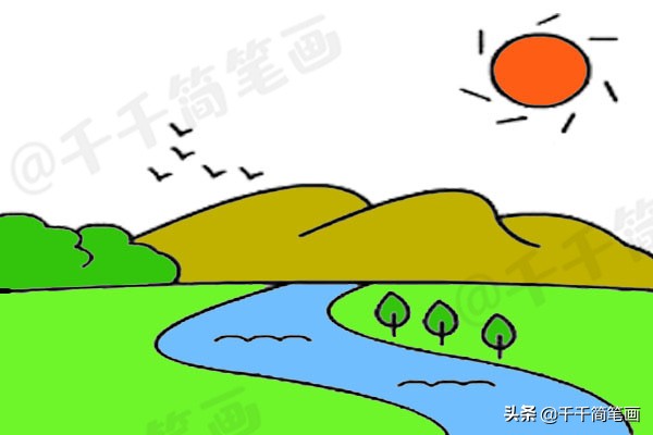 爱画画的人都要收藏一组风景小画,绘画小课堂创意风景画的简单画法