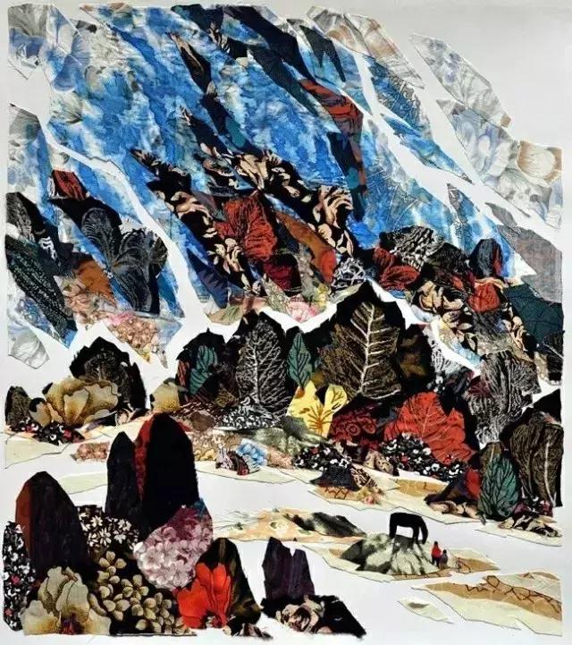 “西北奇葩”阳朵姥姥用报纸、碎布、树叶作画,惊艳!