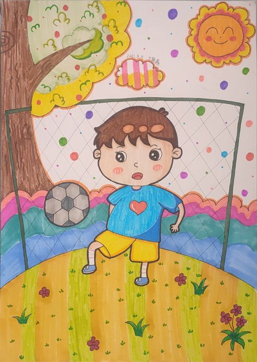 暑期儿童画作品,暑假安全我知道儿童画