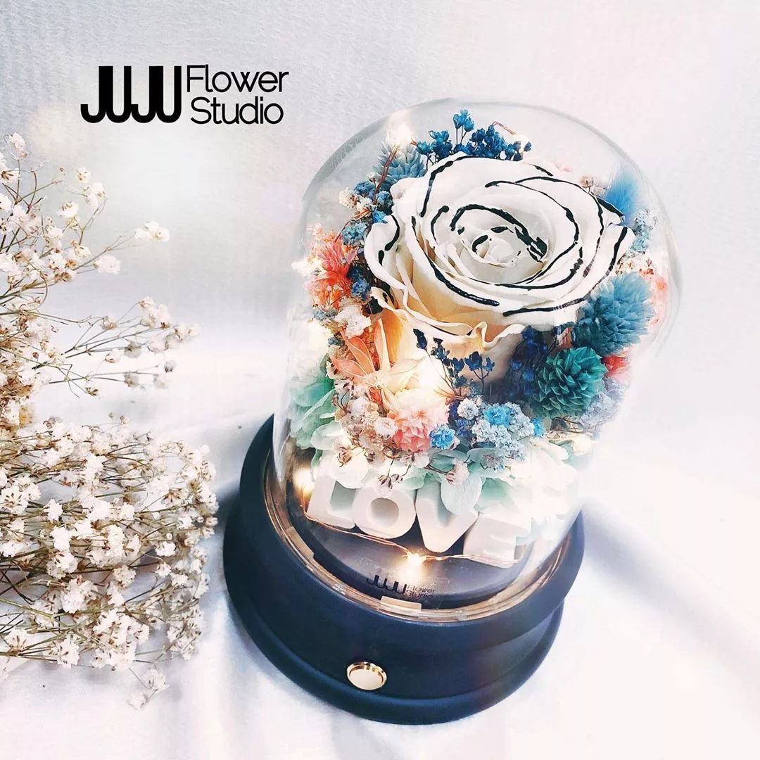 新款永生花玻璃罩,玻璃罩永生花手工diy制作