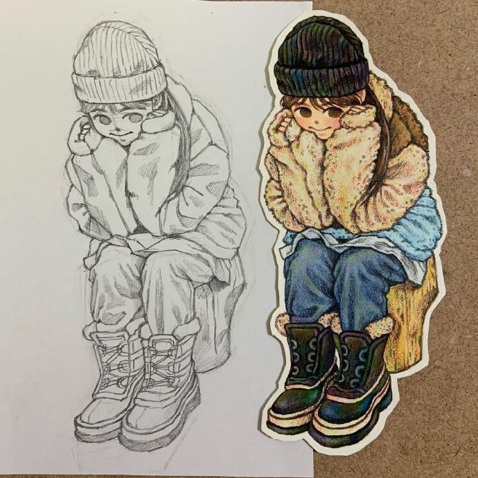 怎么画小学生线描或者素描,卡通动漫人物绘画素描