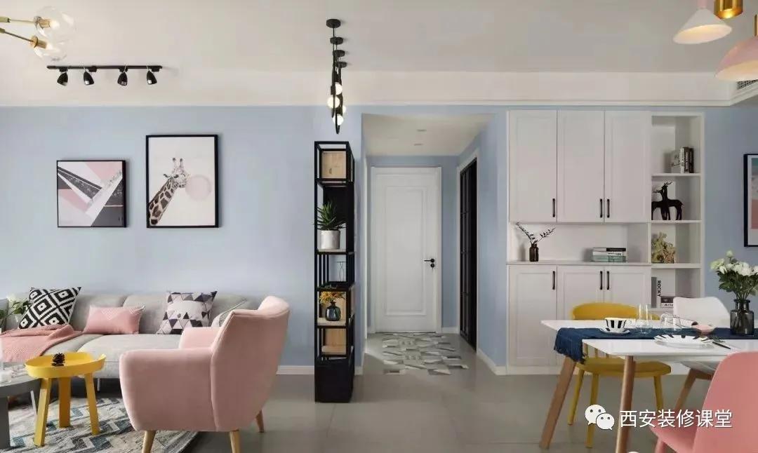 马卡龙色系装修效果图全屋,马卡龙色装修客厅