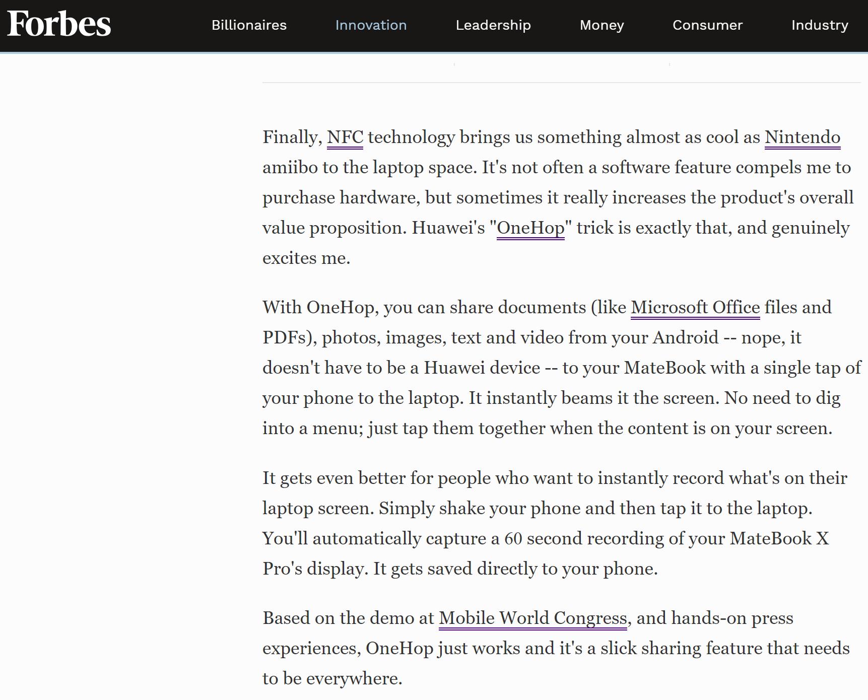 华为黑科技一碰传,华为黑科技打脸苹果三星