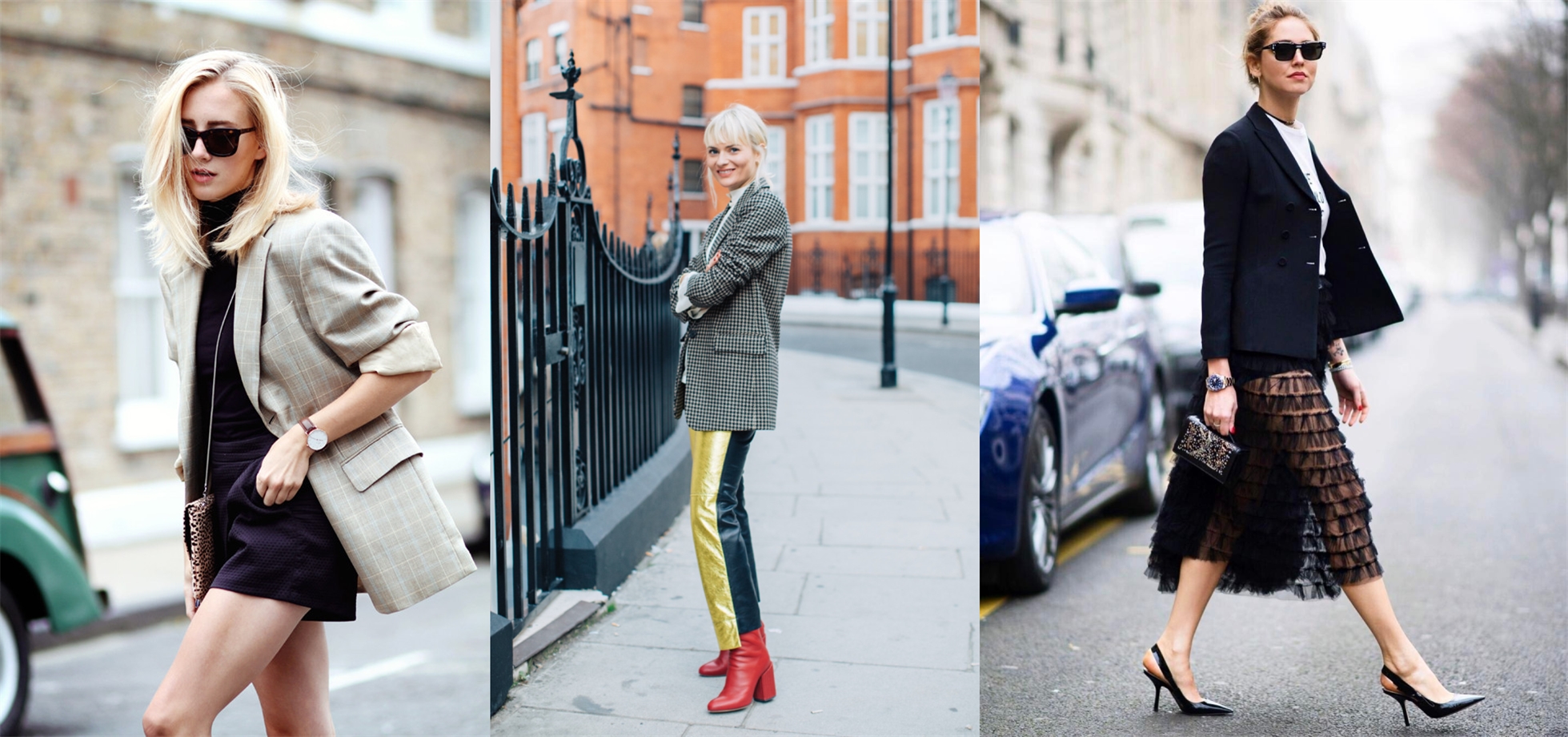 布丽吉特穿着一身黑色,布丽吉特一身浅蓝色的套装出镜