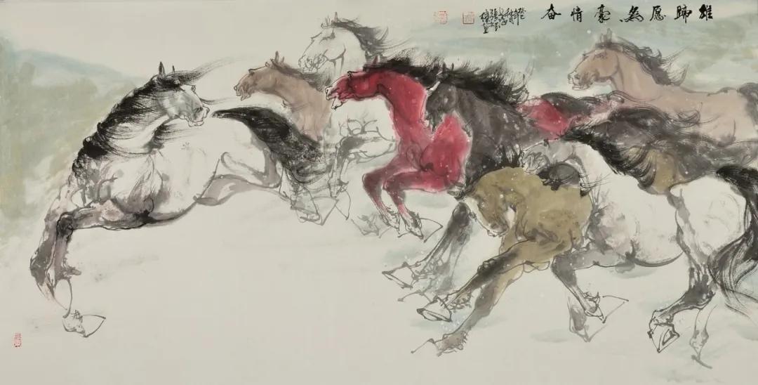 八骏雄风字画,名家精品国画八骏图