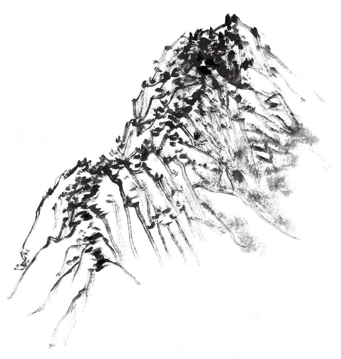 国画山的画法和步骤,国画基础入门教程39山石结构画法