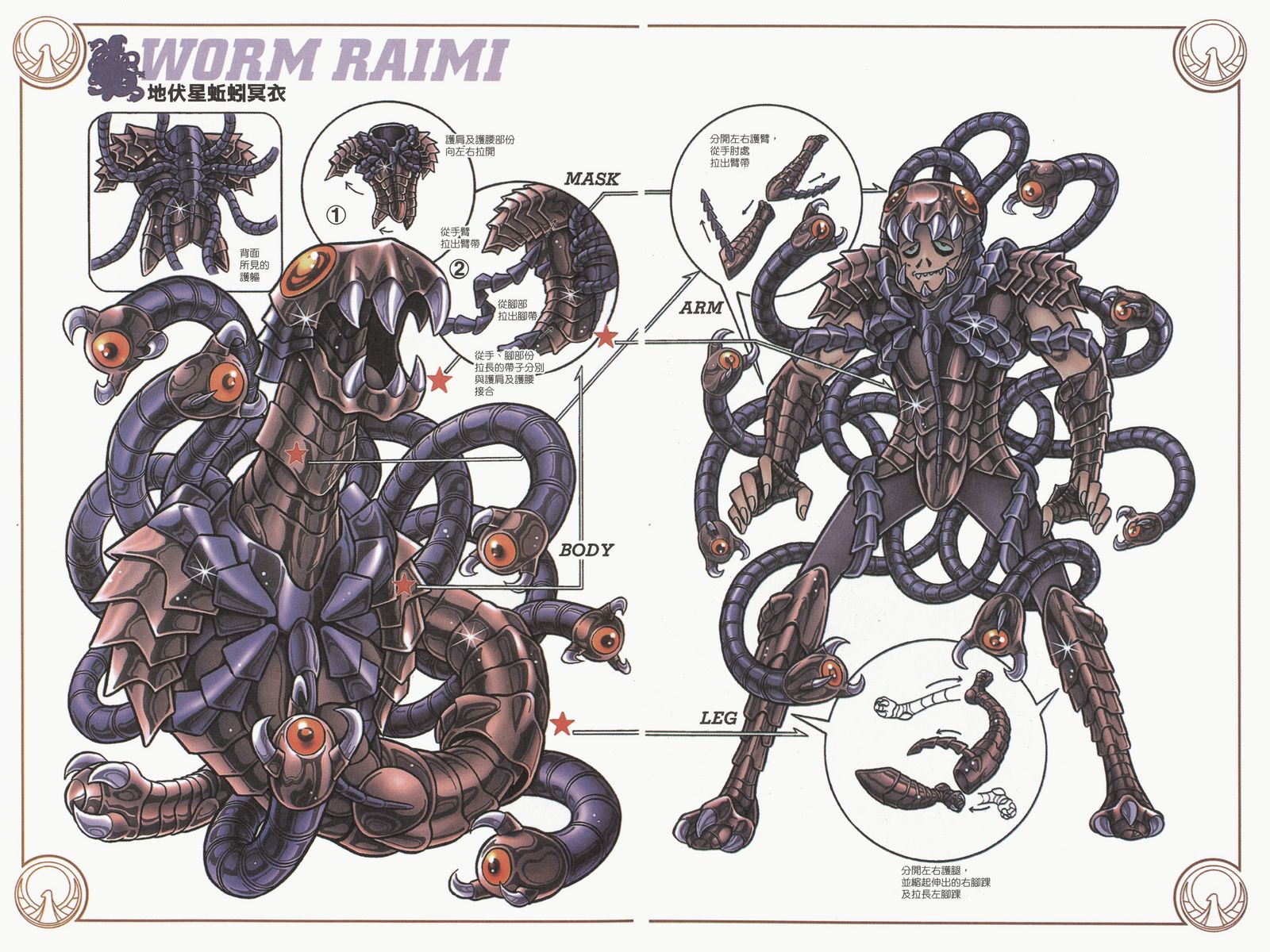 车田正美两种风格圣衣,车田正美初代青铜圣衣