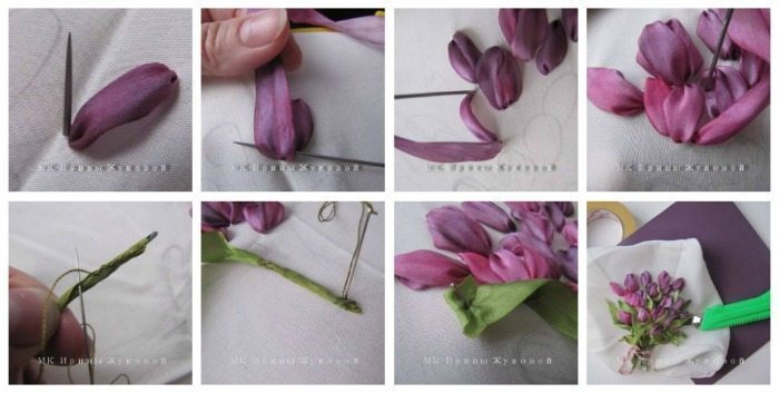 郁金香刺绣教程,简单的绣花教程郁金香