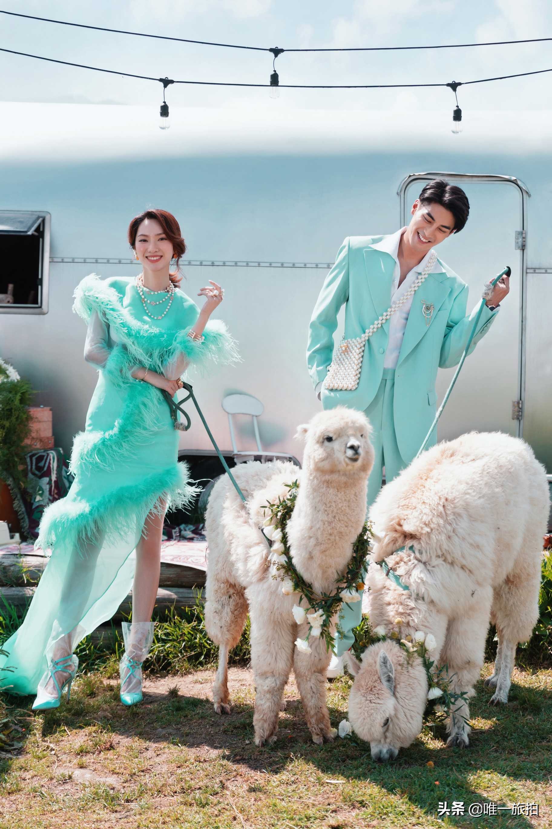 蓝色婚纱美出高级感,2024年流行的5大风格婚纱