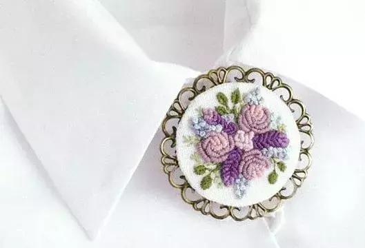 法式珠绣毛衣链手工教程,复古布刺绣毛衣链