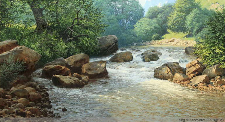 俄罗斯画家画油画海景风景,尤恩乌格罗油画风景作品