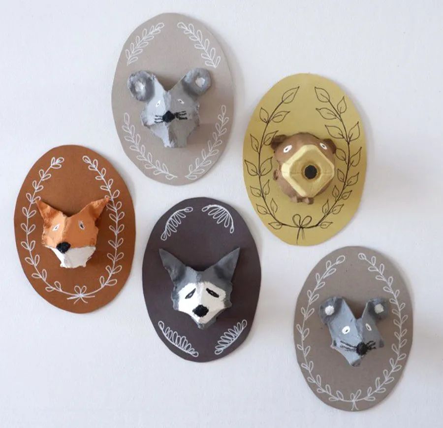 小学生变废为宝的手工画,儿童画创意画可爱的小兔子