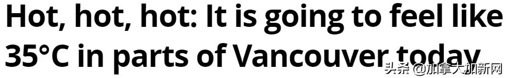 温哥华体感39℃温村人集体热疯印度人表示：太热了想回印度