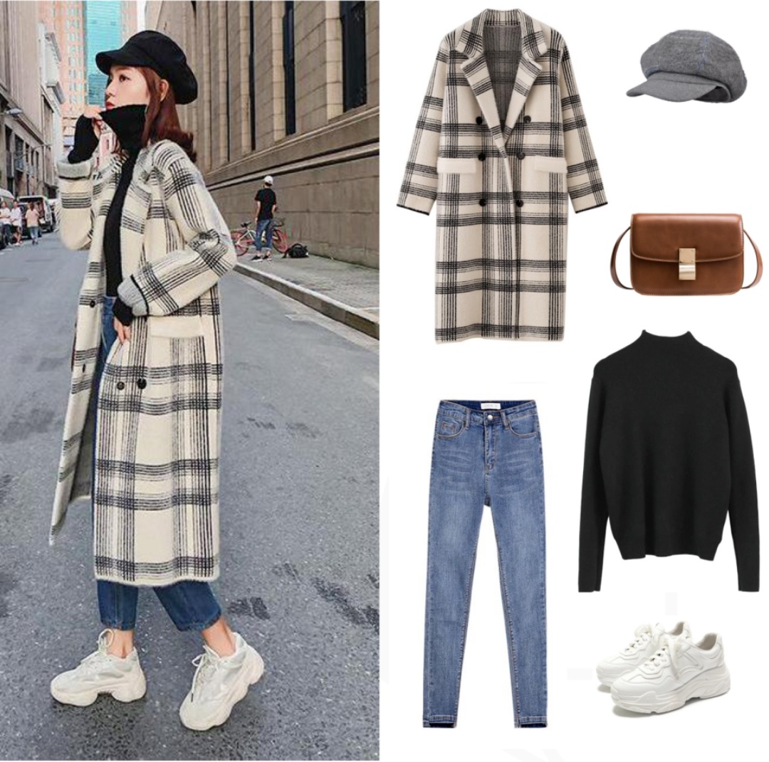 经典款高级英伦风气质大衣百搭,童装英伦风格子大衣