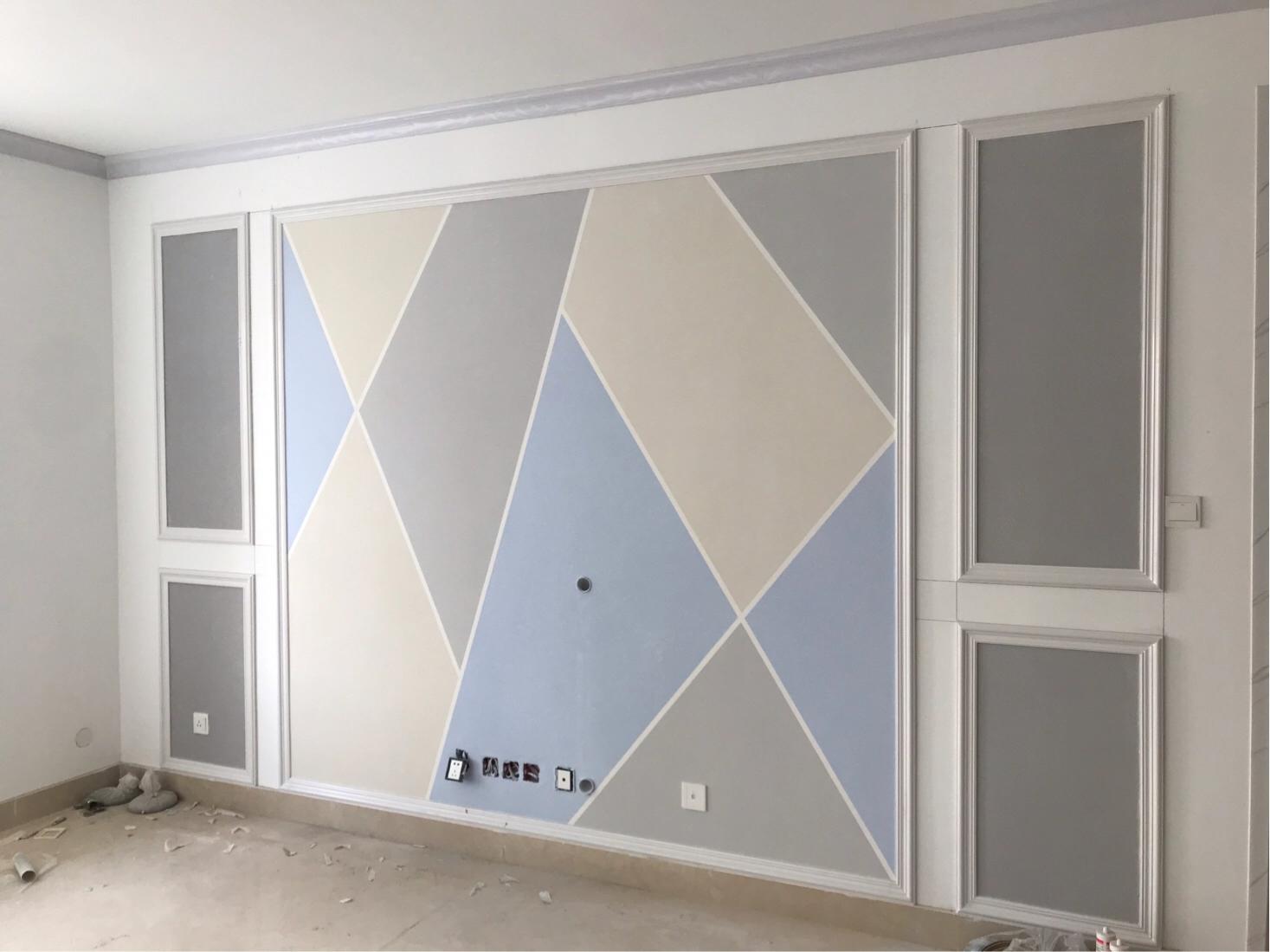 硅藻泥电视墙实景,硅藻泥背景墙实景