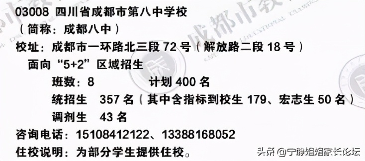 金牛区重高有哪些学校,金牛区高中指标到校名额分配