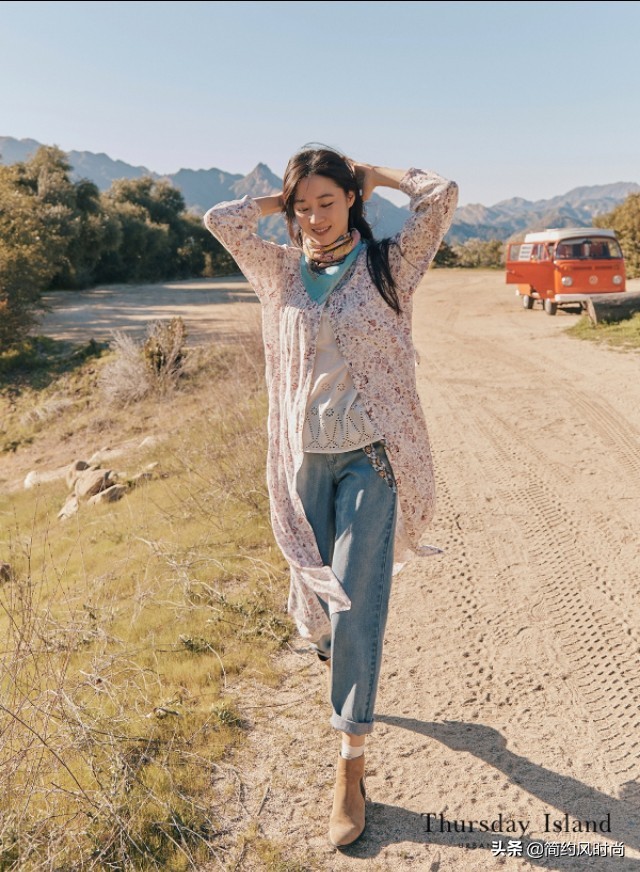 韩星孔孝真代言品牌ThursdayIsland，完美演绎波西米亚风格穿搭