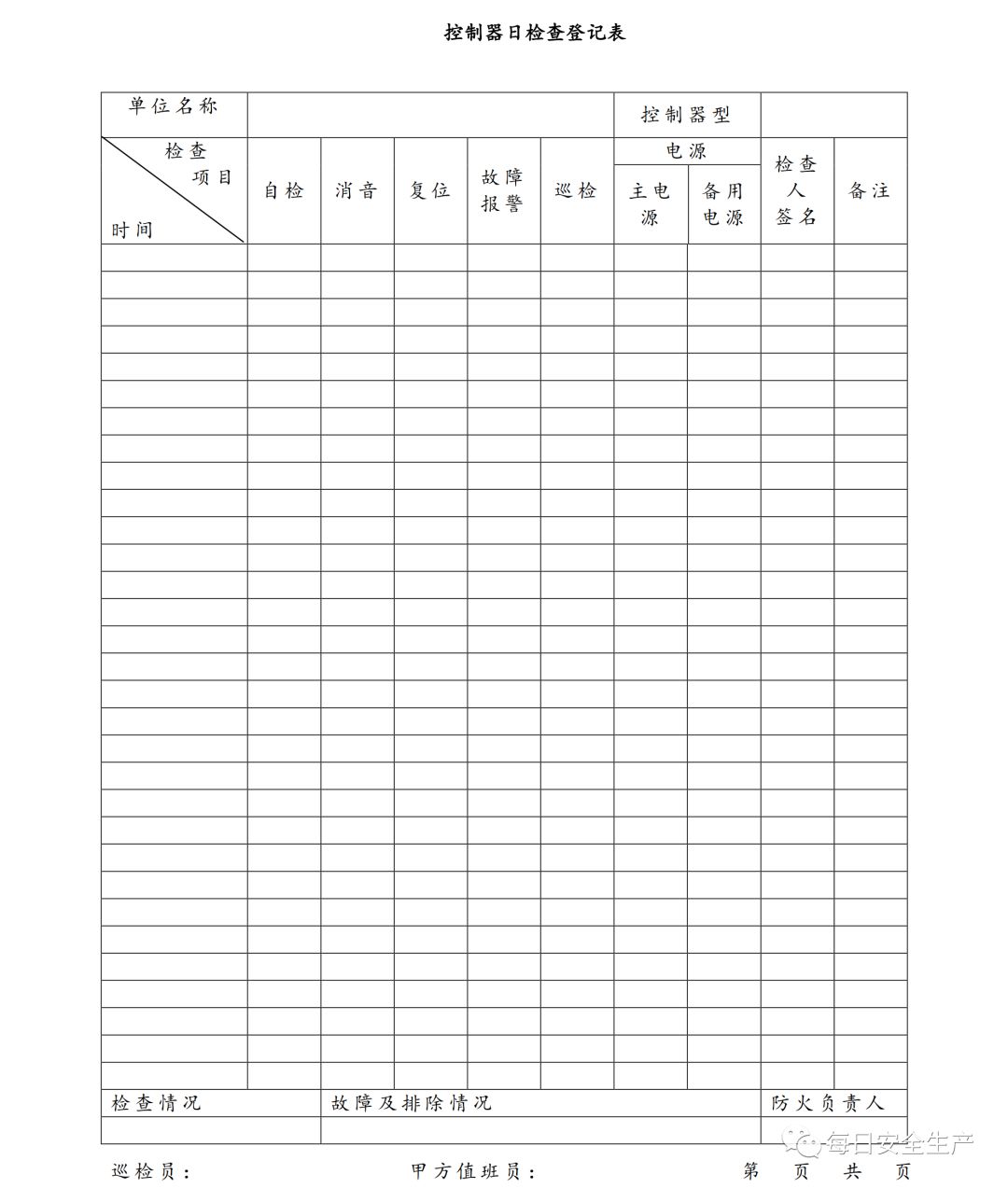 2019版消防安全表格,消防安全培训记录表格