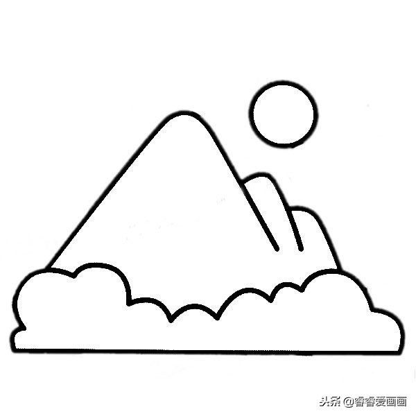 用铅笔就能画的超简单风景简笔画,儿童公园简笔画彩色场景风景人物