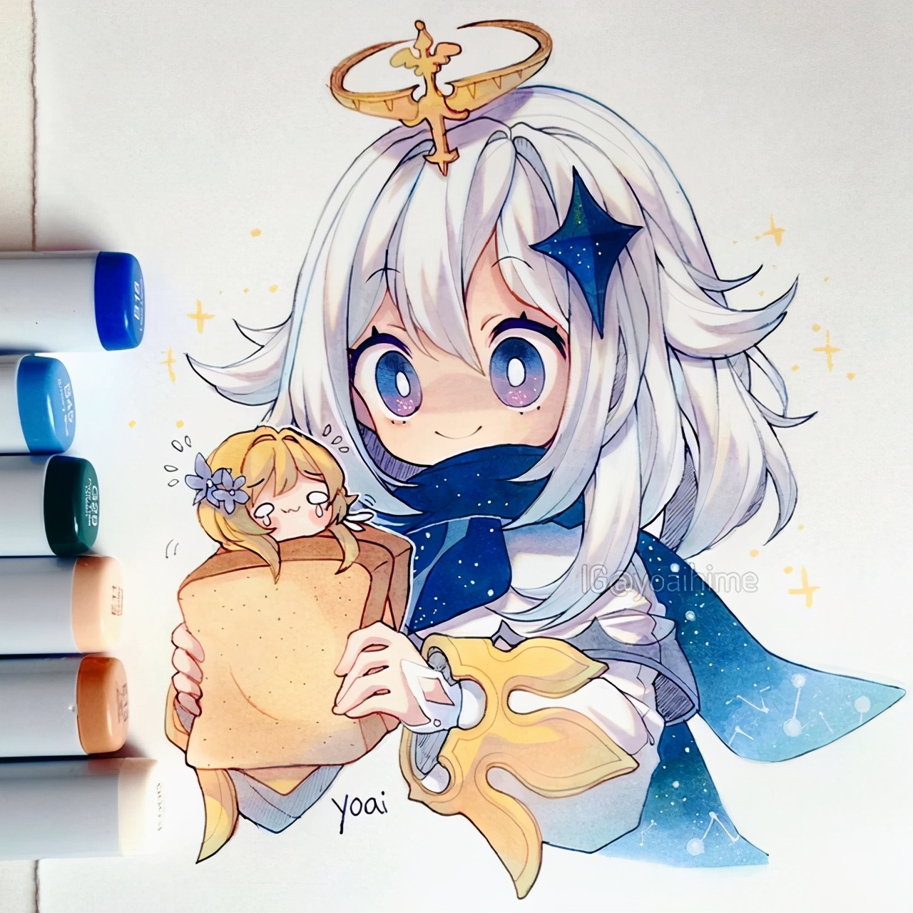 日本插画师一组手绘少女插画,日本画师绝美线稿插画集