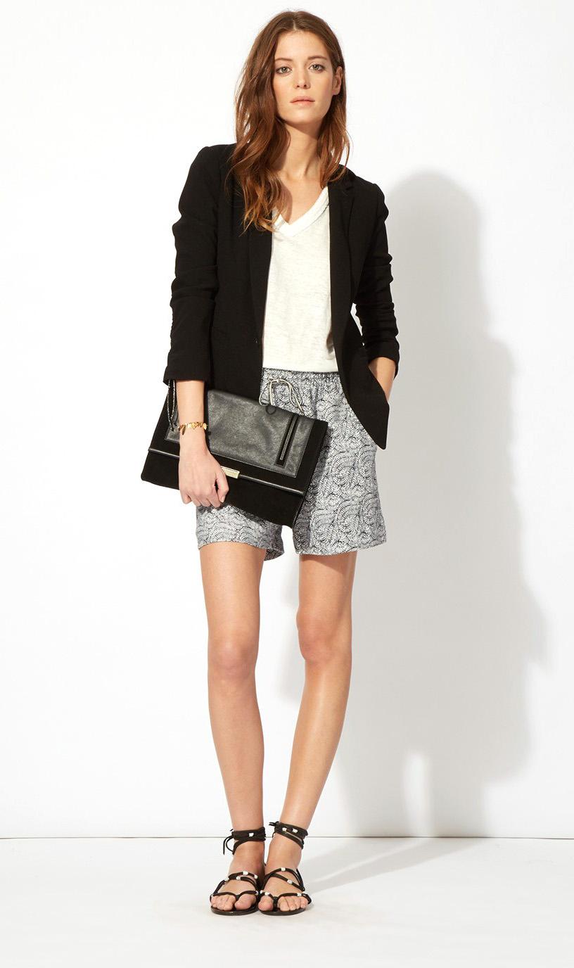 西装短裤上档次版型时尚,黑色西装短裤穿搭高级感