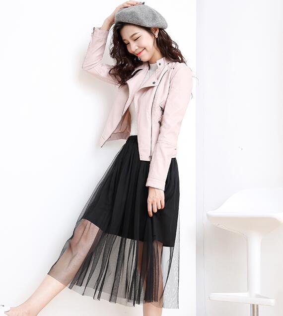 机车风黑色小皮衣外套短款搭配,短款机车皮衣高级穿搭小个子