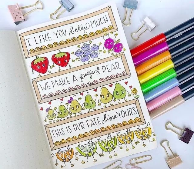 手帐边框教程简笔画,少女心手账本边框简笔画