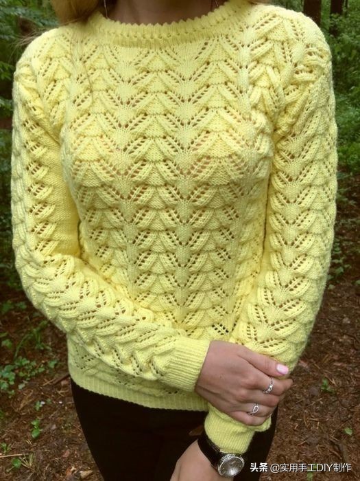 女士开衫背心毛衣款式图解,织鸡心领背心毛衣教程与图解