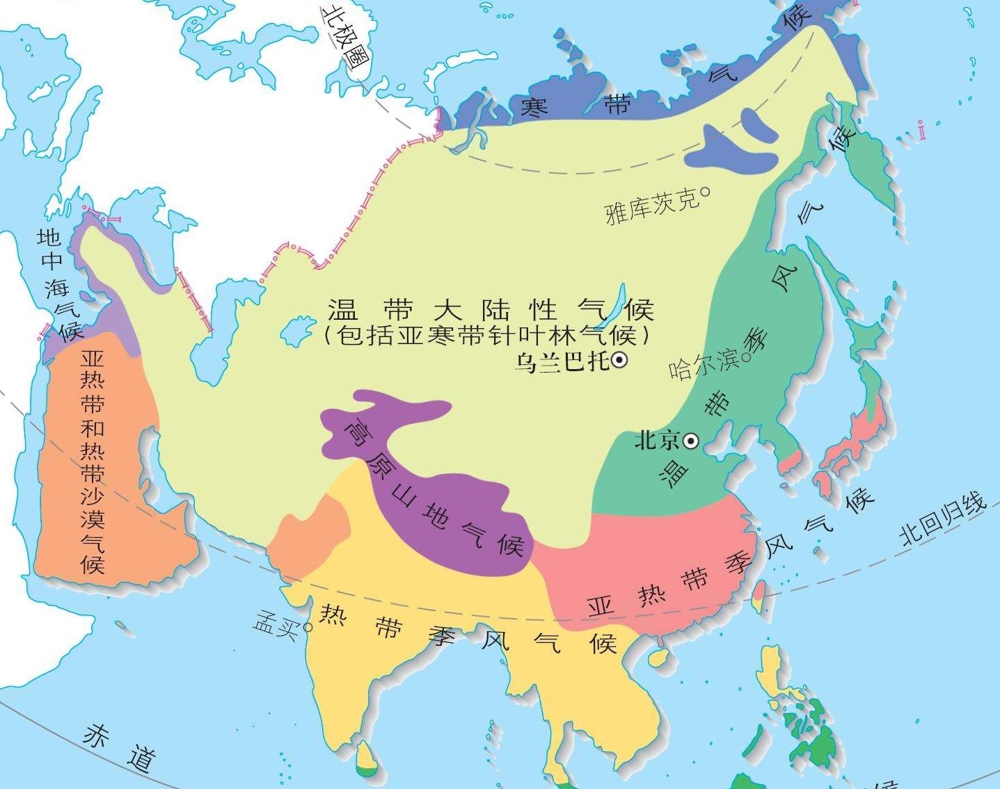 印度和亚洲的季风,印度和中国南方气候